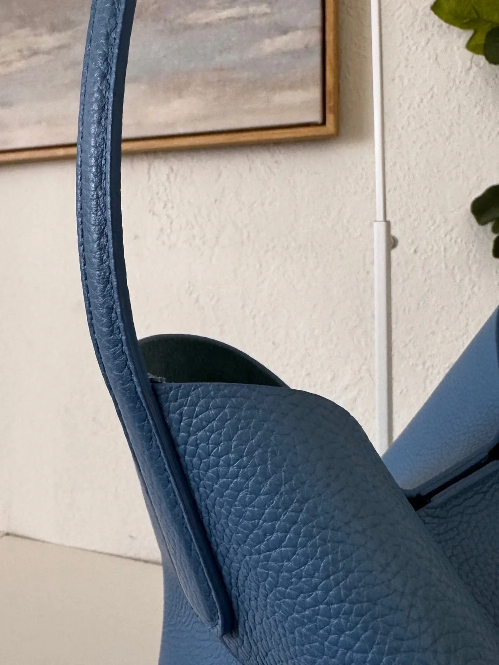 Mansur Gavriel Every Day Cabas Blue Leather Shoulder Hobo